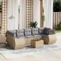 Preview: ARDEBO.de - 8-tlg. Garten-Sofagarnitur mit Kissen Beige Poly Rattan