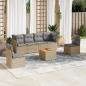 Preview: ARDEBO.de - 7-tlg. Garten-Sofagarnitur mit Kissen Beige Poly Rattan