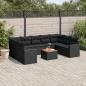 Preview: ARDEBO.de - 10-tlg. Garten-Sofagarnitur mit Kissen Schwarz Poly Rattan