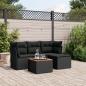 Preview: ARDEBO.de - 5-tlg. Garten-Sofagarnitur mit Kissen Schwarz Poly Rattan