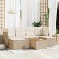 Preview: ARDEBO.de - 7-tlg. Garten-Sofagarnitur mit Kissen Beige Poly Rattan