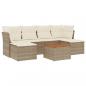 Preview: 7-tlg. Garten-Sofagarnitur mit Kissen Beige Poly Rattan