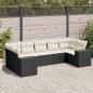 Preview: ARDEBO.de - 7-tlg. Garten-Sofagarnitur mit Kissen Schwarz Poly Rattan