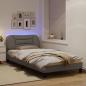 Preview: Bettgestell mit LED Taupe 100x200 cm Stoff