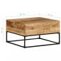 Preview: Couchtisch 68x68x41 cm Raues Mangoholz