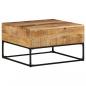 Preview: Couchtisch 68x68x41 cm Raues Mangoholz