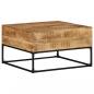 Preview: Couchtisch 68x68x41 cm Raues Mangoholz