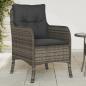 Preview: ARDEBO.de - Gartenstühle mit Kissen 2 Stk. Grau Poly Rattan