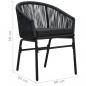 Preview: Gartenstühle 2 Stk. Schwarz PE-Rattan