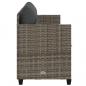 Preview: Sonnenliege mit Kissen Grau Poly Rattan