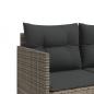 Preview: Sonnenliege mit Kissen Grau Poly Rattan