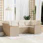 Preview: ARDEBO.de - 6-tlg. Garten-Sofagarnitur mit Kissen Beige Poly Rattan