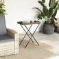 Preview: Tabletttisch Klappbar Grau 65x40x75 cm Poly Rattan