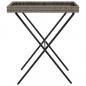 Preview: Tabletttisch Klappbar Grau 65x40x75 cm Poly Rattan