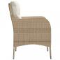 Preview: Gartenstühle mit Kissen 2 Stk. Beige Poly Rattan