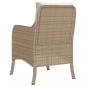 Preview: Gartenstühle mit Kissen 2 Stk. Beige Poly Rattan