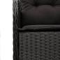 Preview: 7-tlg. Garten-Essgruppe mit Kissen Schwarz Poly Rattan