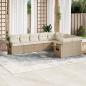 Preview: ARDEBO.de - 9-tlg. Garten-Sofagarnitur mit Kissen Beige Poly Rattan