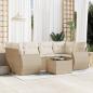 Preview: ARDEBO.de - 7-tlg. Garten-Sofagarnitur mit Kissen Beige Poly Rattan