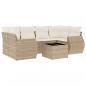 Preview: 7-tlg. Garten-Sofagarnitur mit Kissen Beige Poly Rattan