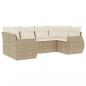 Preview: 6-tlg. Garten-Sofagarnitur mit Kissen Beige Poly Rattan