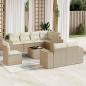 Preview: ARDEBO.de - 9-tlg. Garten-Sofagarnitur mit Kissen Beige Poly Rattan