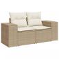 Preview: 9-tlg. Garten-Sofagarnitur mit Kissen Beige Poly Rattan