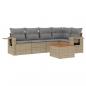 Preview: 6-tlg. Garten-Sofagarnitur mit Kissen Beige Poly Rattan