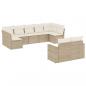 Preview: 9-tlg. Garten-Sofagarnitur mit Kissen Beige Poly Rattan