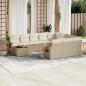 Preview: ARDEBO.de - 11-tlg. Garten-Sofagarnitur mit Kissen Beige Poly Rattan