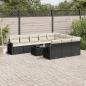 Preview: ARDEBO.de - 11-tlg. Garten-Sofagarnitur mit Kissen Schwarz Poly Rattan