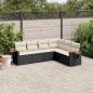 Preview: ARDEBO.de - 6-tlg. Garten-Sofagarnitur mit Kissen Schwarz Poly Rattan