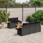 Preview: ARDEBO.de - 6-tlg. Garten-Sofagarnitur mit Kissen Schwarz Poly Rattan