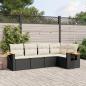 Preview: ARDEBO.de - 5-tlg. Garten-Sofagarnitur mit Kissen Schwarz Poly Rattan