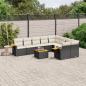 Preview: ARDEBO.de - 10-tlg. Garten-Sofagarnitur mit Kissen Schwarz Poly Rattan