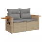 Preview: 7-tlg. Garten-Sofagarnitur mit Kissen Beige Poly Rattan