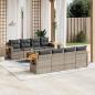 Preview: ARDEBO.de - 9-tlg. Garten-Sofagarnitur mit Kissen Grau Poly Rattan