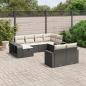 Preview: ARDEBO.de - 10-tlg. Garten-Sofagarnitur mit Kissen Schwarz Poly Rattan