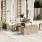 Preview: ARDEBO.de - 11-tlg. Garten-Sofagarnitur mit Kissen Beige Poly Rattan