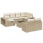 Preview: 11-tlg. Garten-Sofagarnitur mit Kissen Beige Poly Rattan