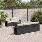 Preview: ARDEBO.de - 8-tlg. Garten-Sofagarnitur mit Kissen Schwarz Poly Rattan