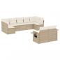 Preview: 9-tlg. Garten-Sofagarnitur mit Kissen Beige Poly Rattan