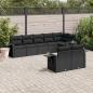 Preview: ARDEBO.de - 8-tlg. Garten-Sofagarnitur mit Kissen Schwarz Poly Rattan