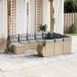 Preview: ARDEBO.de - 11-tlg. Garten-Sofagarnitur mit Kissen Beige Poly Rattan