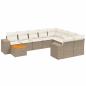 Preview: 11-tlg. Garten-Sofagarnitur mit Kissen Beige Poly Rattan