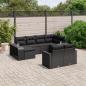 Preview: ARDEBO.de - 10-tlg. Garten-Sofagarnitur mit Kissen Schwarz Poly Rattan