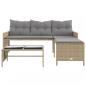 Preview: Gartensofa in L-Form mit Tisch und Kissen Beige Poly Rattan