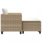 Preview: Gartensofa 2-Sitzer mit Hockern Beige Poly Rattan