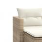 Preview: Gartensofa 2-Sitzer mit Hockern Beige Poly Rattan