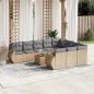 Preview: ARDEBO.de - 11-tlg. Garten-Sofagarnitur mit Kissen Beige Poly Rattan